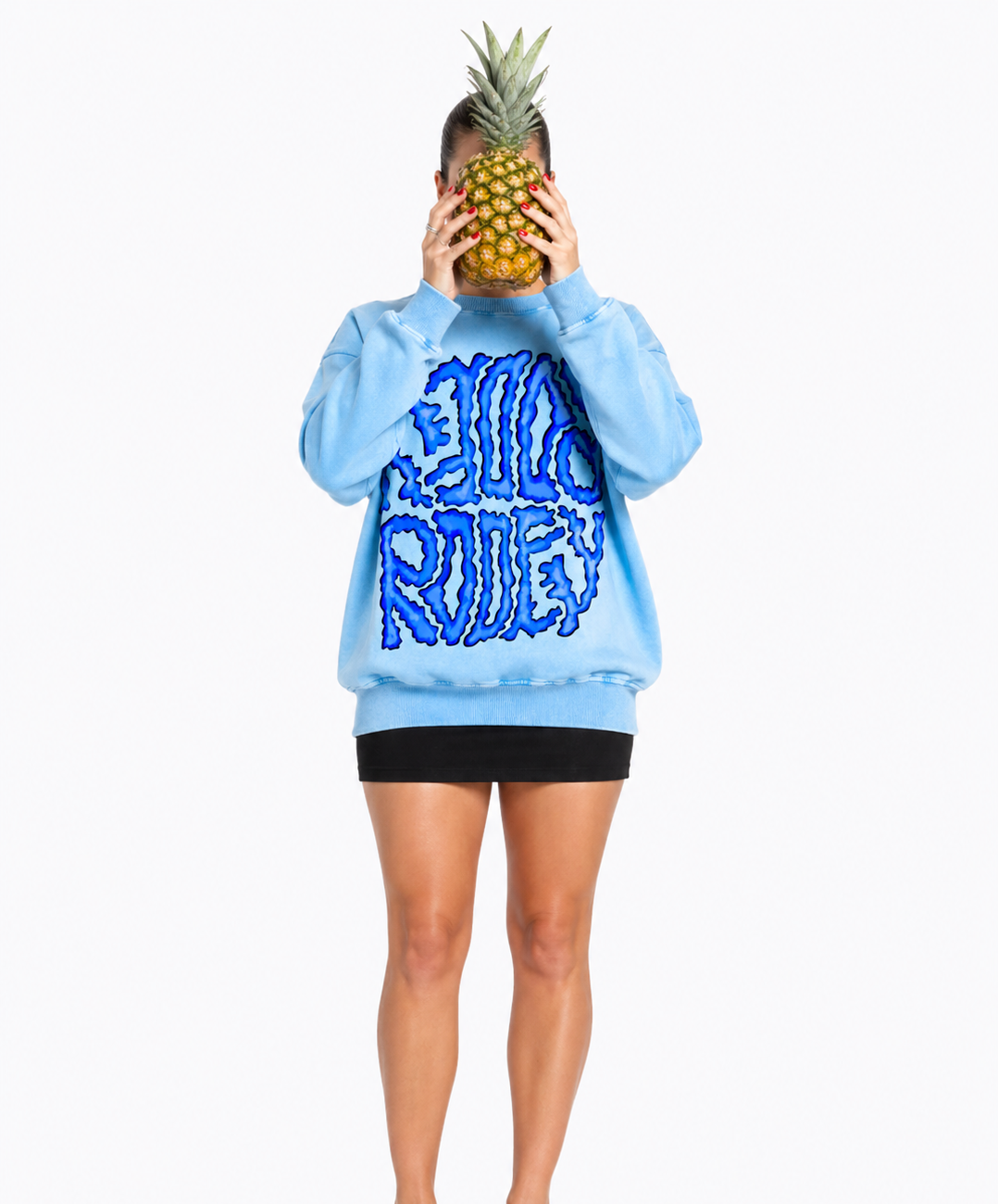 Rooey Coral Snow Washed Oversized Sweatshirt