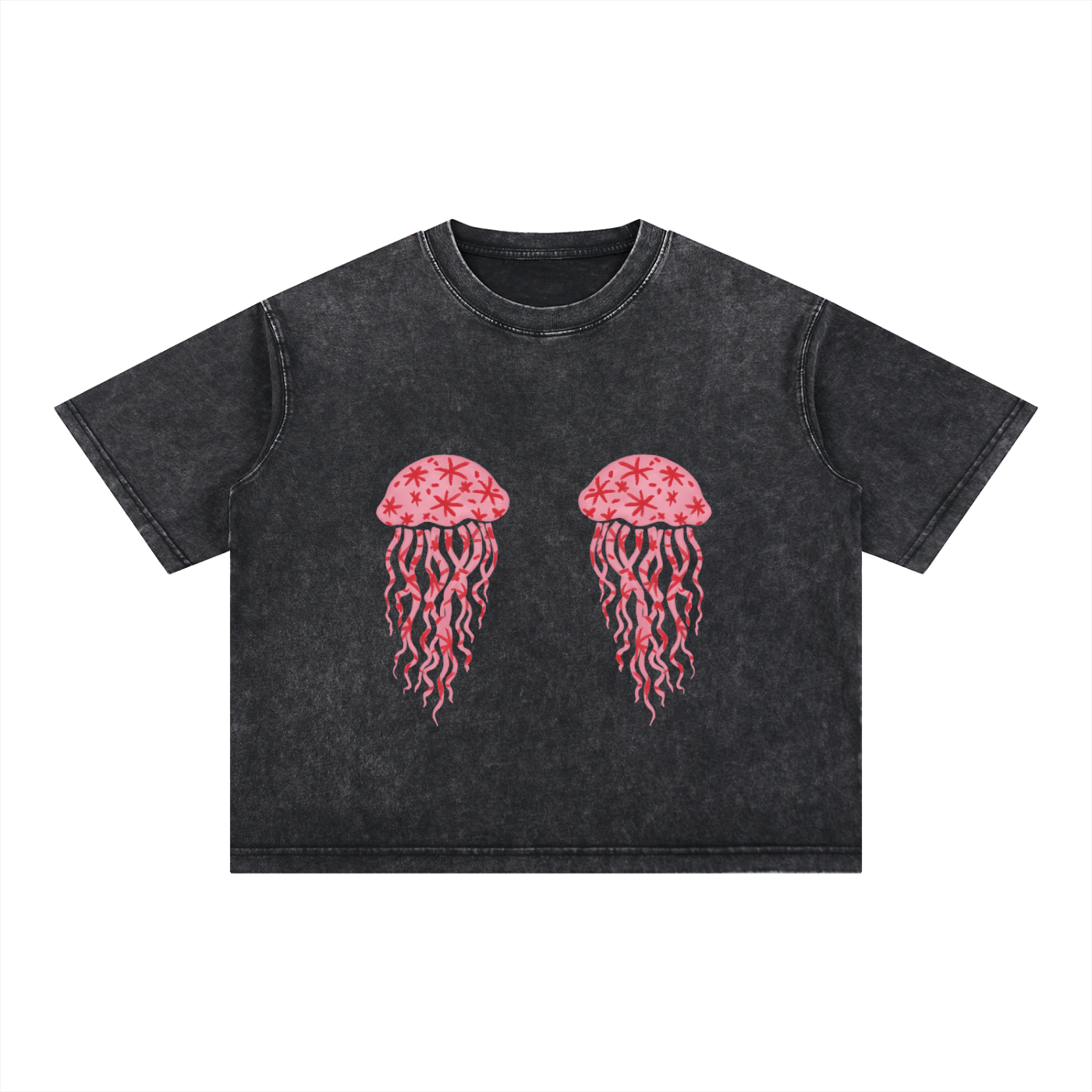 rooey,boxy,adult,womens,chest,jellyfish,handdrawn,art